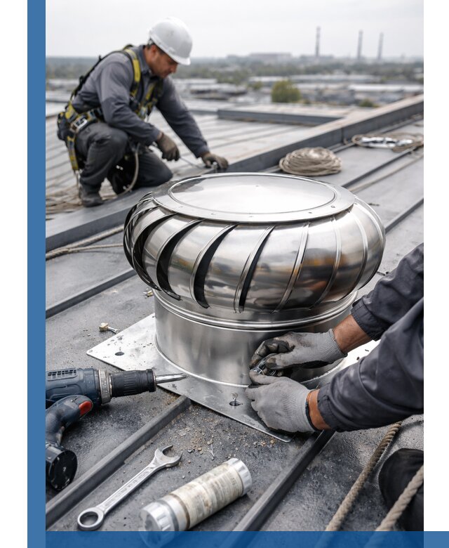 Установка дефлекторов на кровле в Магнитогорске профессионально