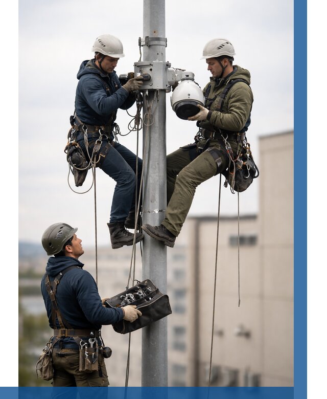 Установка видеокамер на мачте в Магнитогорске от 8793 р. | ВЫСОТНИК-Мгн