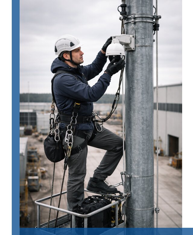 Профессиональная установка видеокамер на мачте в Магнитогорске