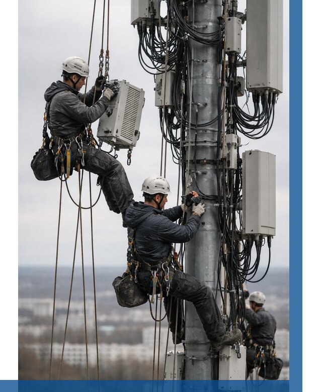 Монтаж оборудования связи на мачте в Магнитогорске от 7759 р. | ВЫСОТНИК-Мгн