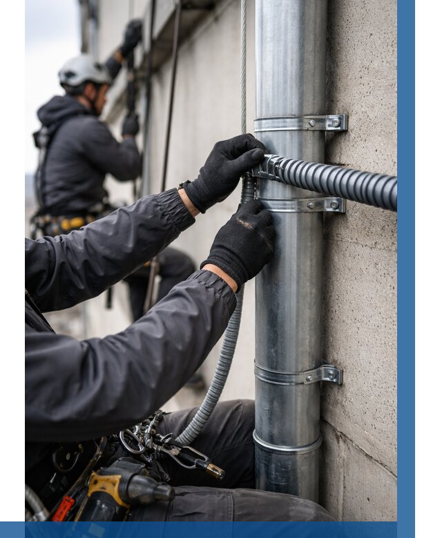 Монтаж гофры для кабеля в Магнитогорске от 310 р. | ВЫСОТНИК-Мгн