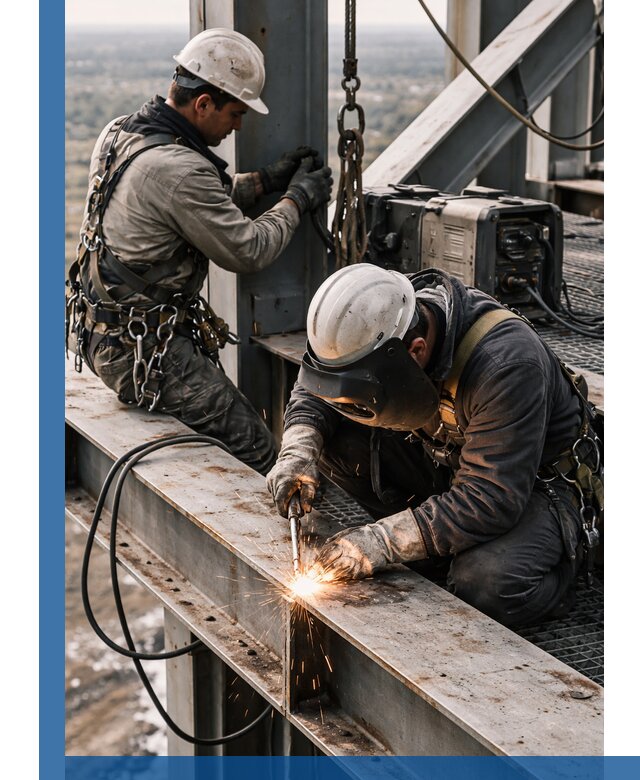 Высотные сварочные работы в Магнитогорске для промышленных объектов