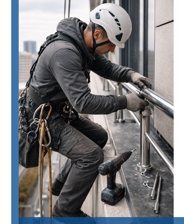 Монтаж ограждений на высоте в Магнитогорске для зданий и конструкций