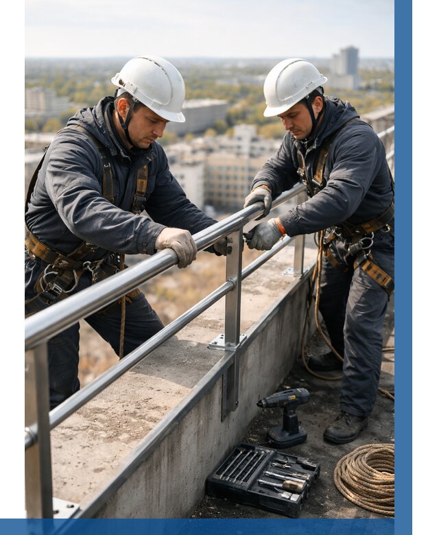 Монтаж перил на высоте в Магнитогорске от 2586 р. | ВЫСОТНИК-Мгн