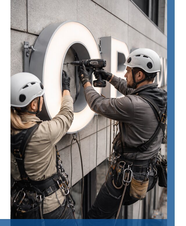 Монтаж световых букв в Магнитогорске от 3104 р. под ключ ВЫСОТНИК-Мгн