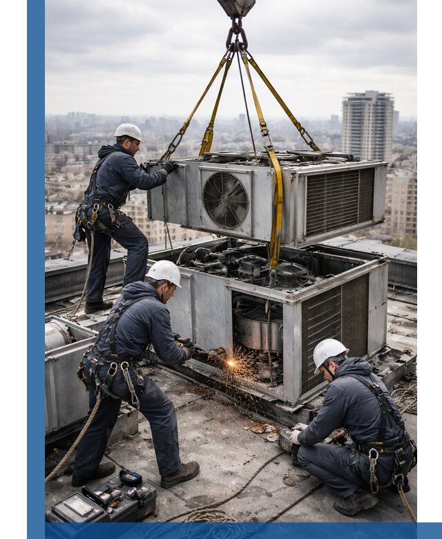 Демонтаж крышной установки в Магнитогорске любой сложности