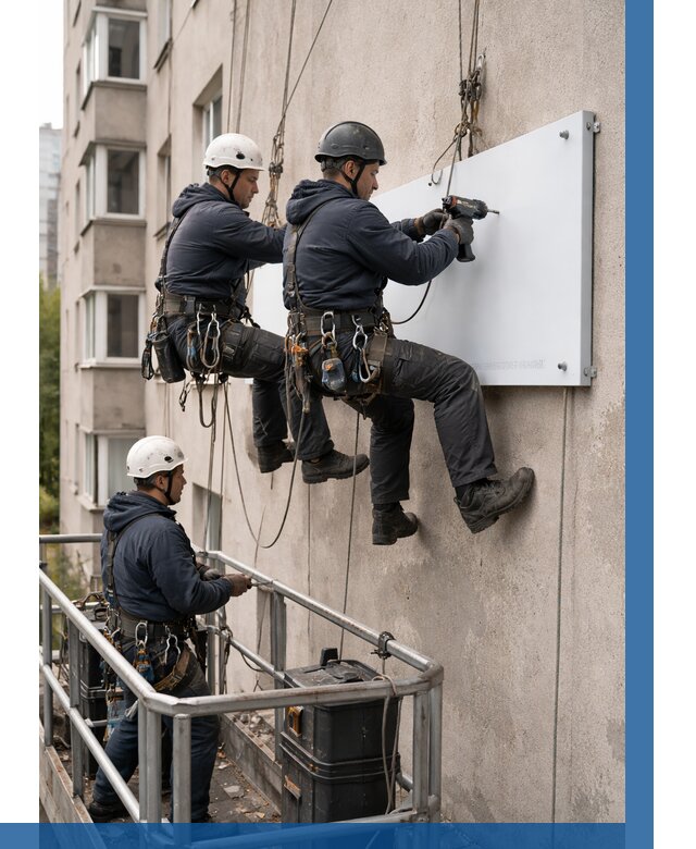 Монтаж табличек и указателей в Магнитогорске от 3621 р. | ВЫСОТНИК-Мгн