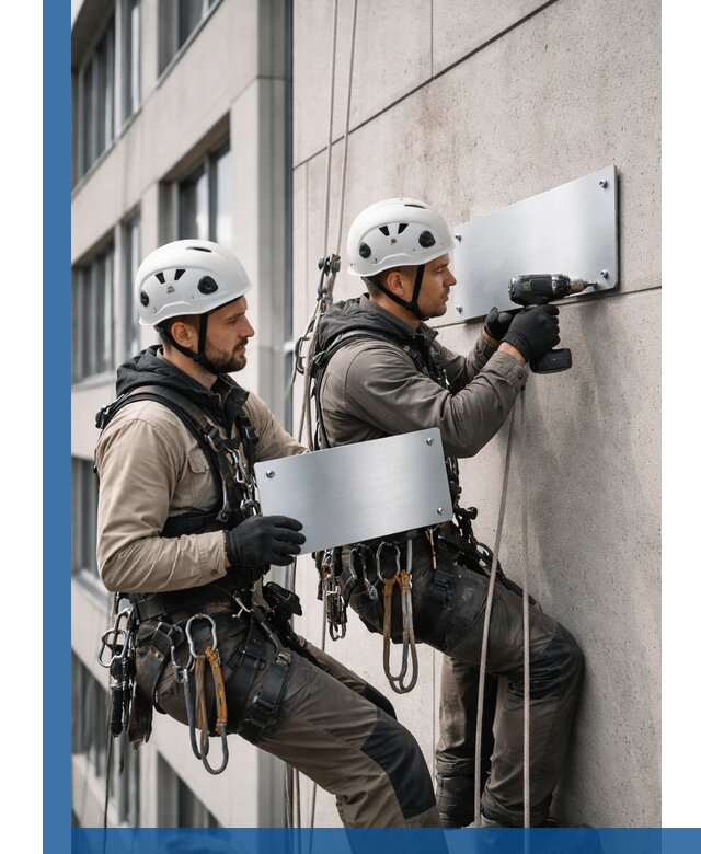 Монтаж табличек и указателей в Магнитогорске для зданий и сооружений