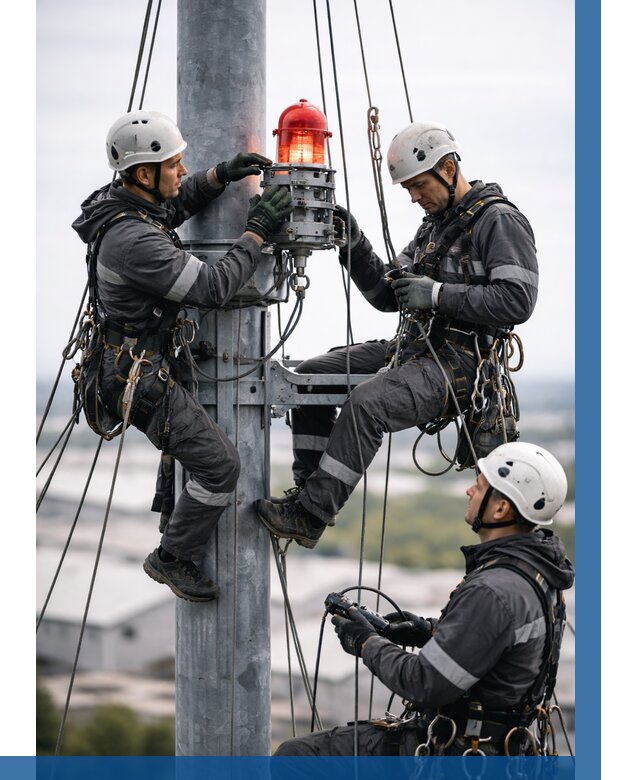 Монтаж заградительных огней в Магнитогорске от 8793 р. | ВЫСОТНИК-Мгн