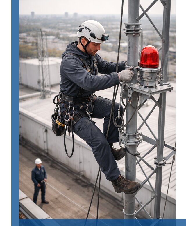 Монтаж заградительных огней и обслуживание объектов в Магнитогорске