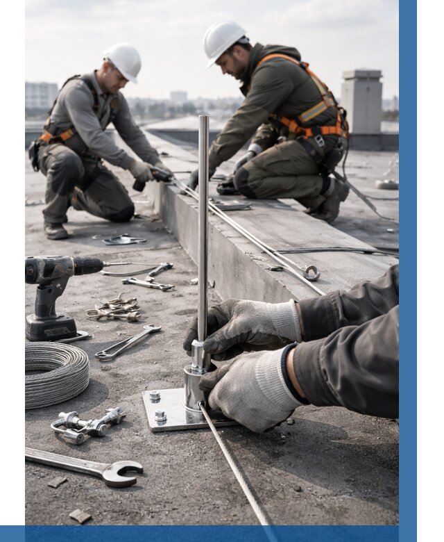 Монтаж молниезащиты на кровле в Магнитогорске цена от 25863 р. | ВЫСОТНИК-Мгн