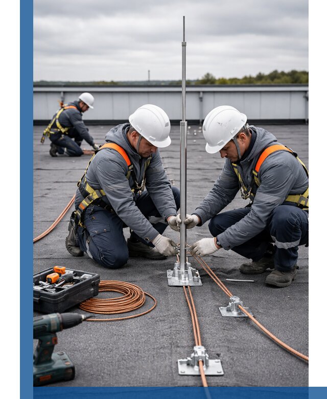 Монтаж молниезащиты на кровле в Магнитогорске под ключ с гарантией