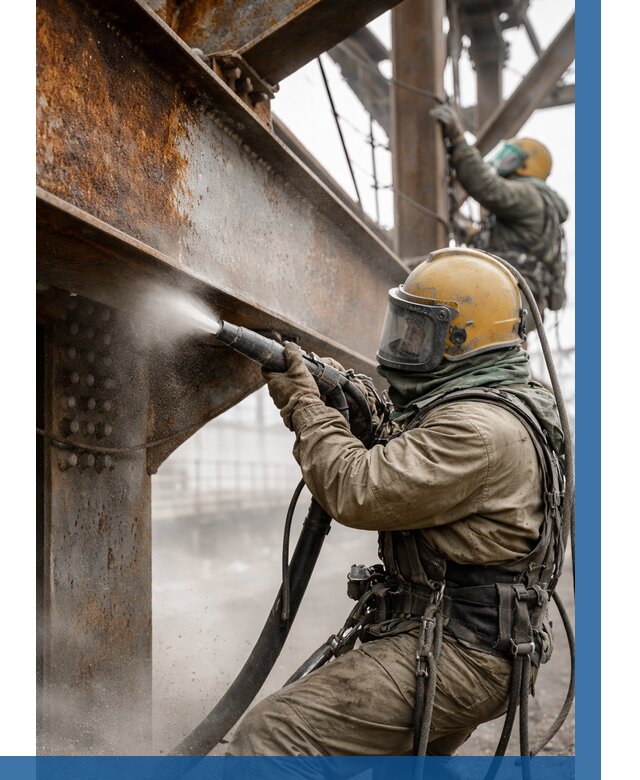 Пескоструйная очистка металлоконструкций в Магнитогорске по 621 р. ВЫСОТНИК-Мгн