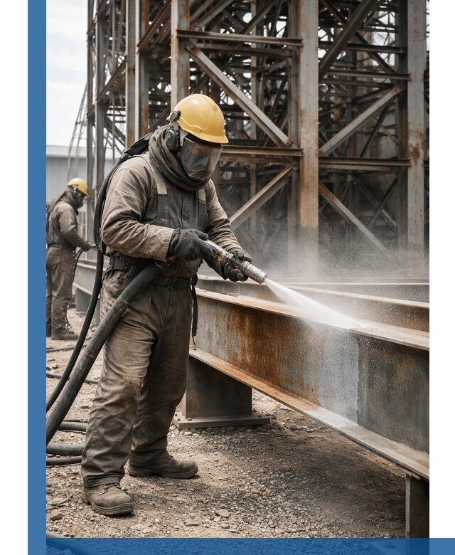 Пескоструйная очистка металлоконструкций в Магнитогорске промышленная