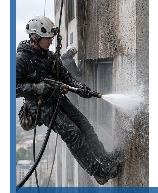 Гидроструйная очистка фасадов и конструкций в Магнитогорске