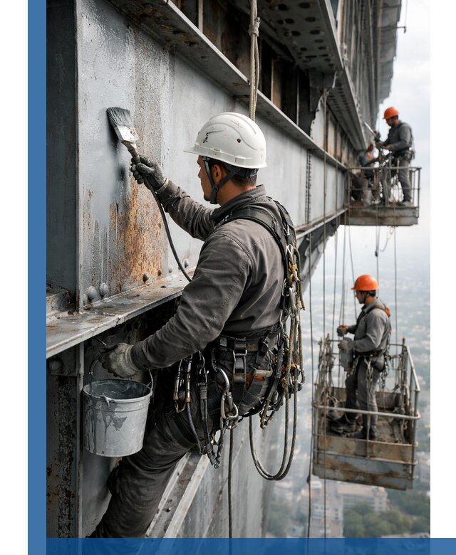 Покраска металлоконструкций на высоте в Магнитогорске профессионально