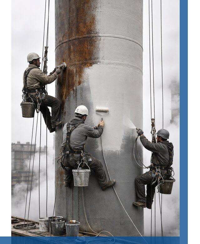 Покраска дымовых труб в Магнитогорске от 8793 р. | ВЫСОТНИК-Мгн