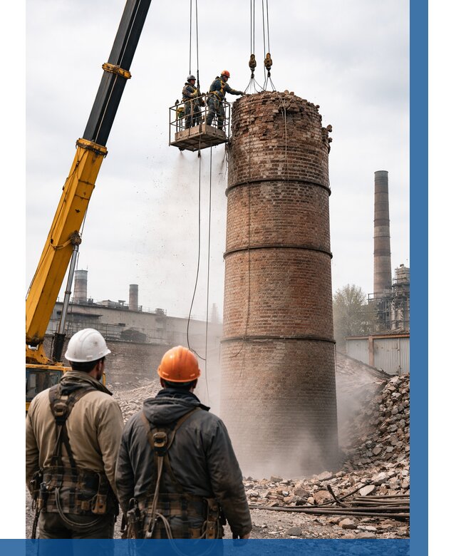 Демонтаж дымовой трубы в Магнитогорске от 93105 р. | ВЫСОТНИК-Мгн, смета