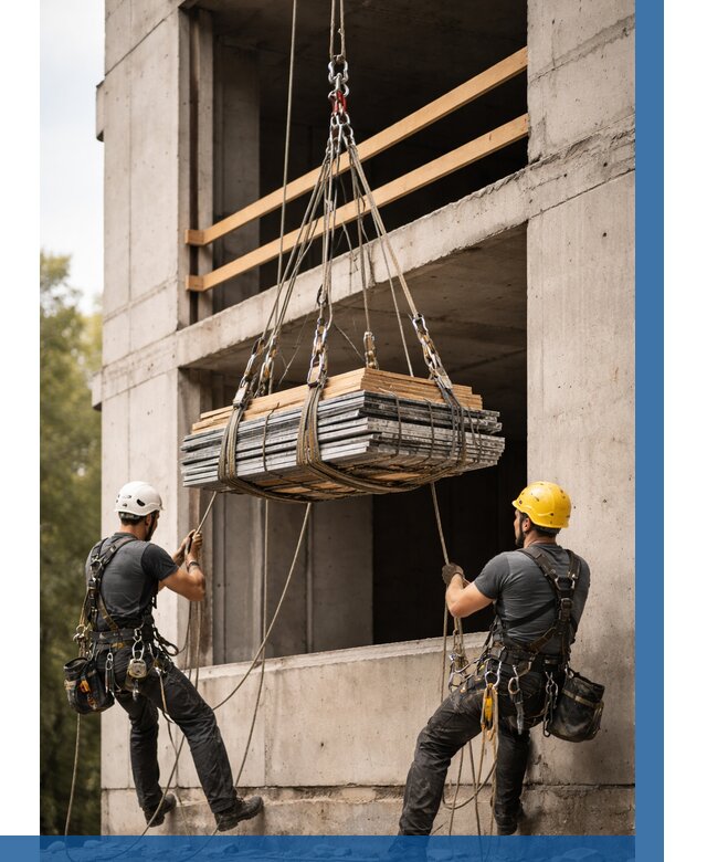 Подъем материала на этаж веревками в Магнитогорске от 1552 р. | ВЫСОТНИК-Мгн