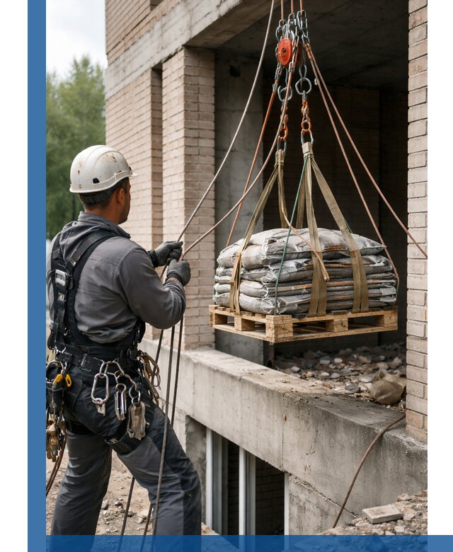 Подъем материалов на этаж веревками в Магнитогорске оперативно