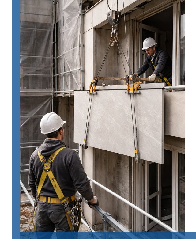 Подъем керамогранита на этаж в Магнитогорске грузчиками и техникой