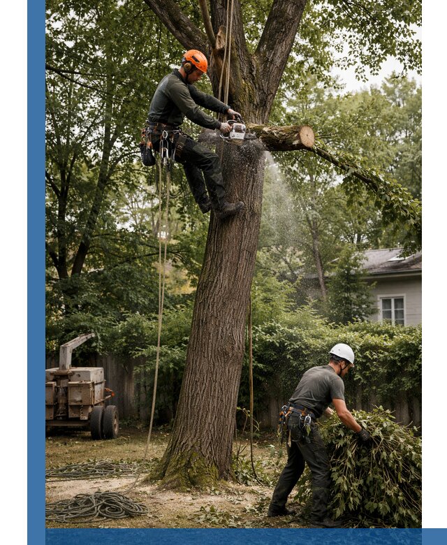 Кронирование деревьев в Магнитогорске, безопасная высотная обрезка