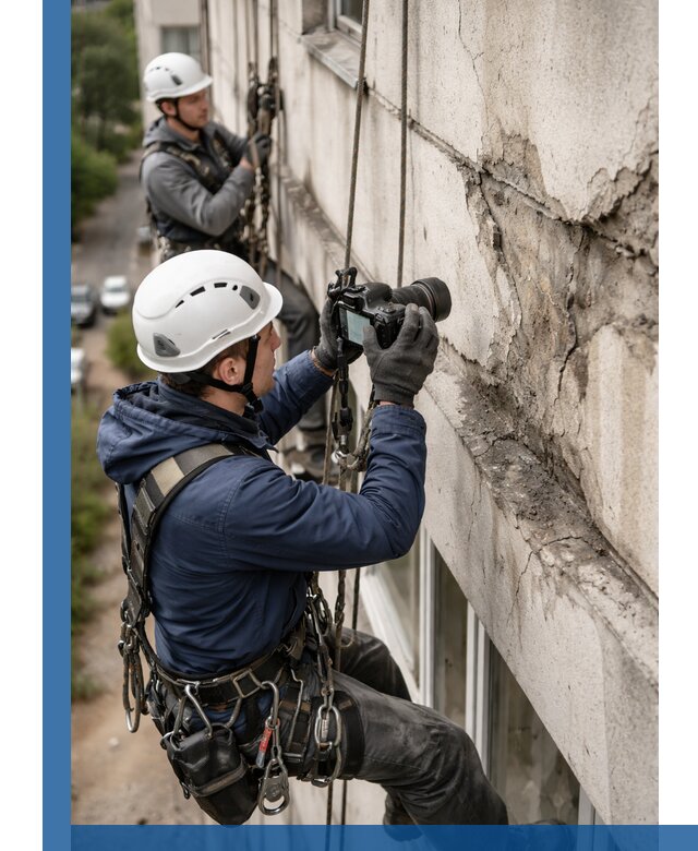 Фотофиксация дефектов фасада с высотной съемкой в Магнитогорске