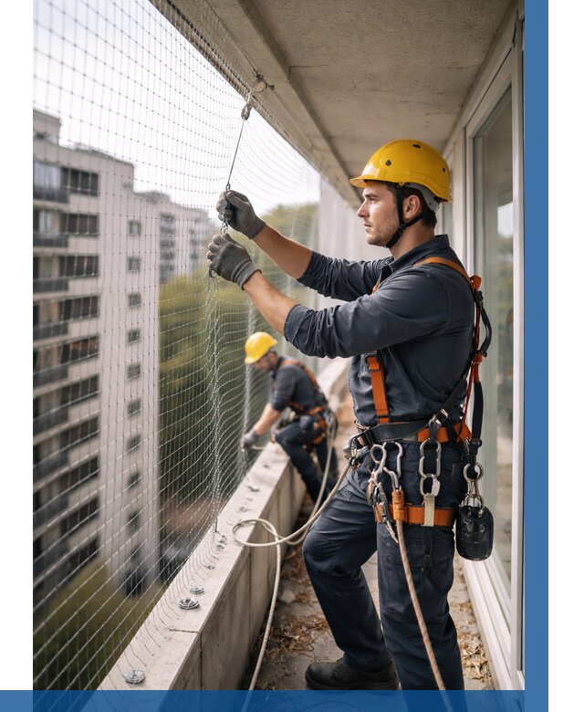 Монтаж сетки от птиц в Магнитогорске от 4655 р. | ВЫСОТНИК-Мгн